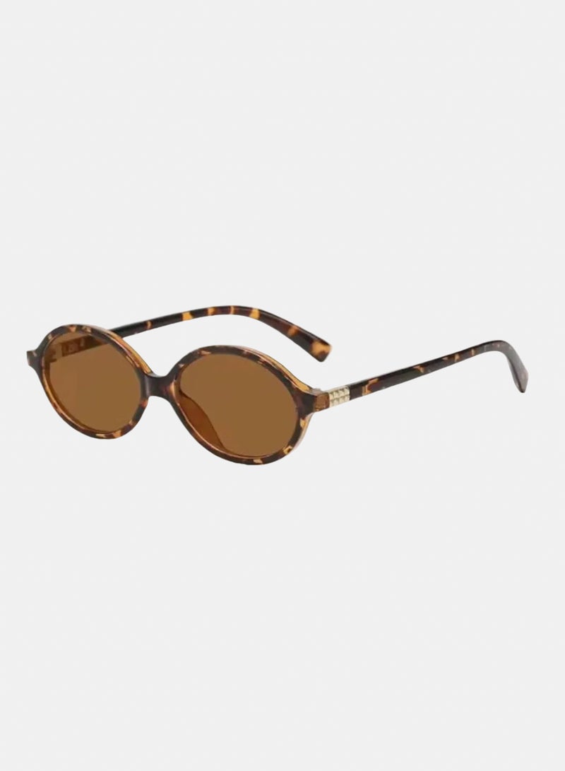 korico Trivon Leopord brown Full Rim oval Sunglasses - Image 1